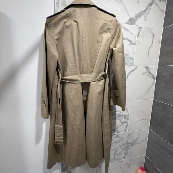 Classic Khaki Trench Coat - Women's Double-Breasted Jacket - Picture 5 of 6